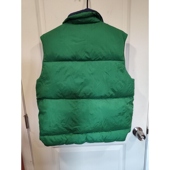 Women's Vintage Pappagallo Reversible Down Puffer Vest Blue Green Large - Picture 2 of 7